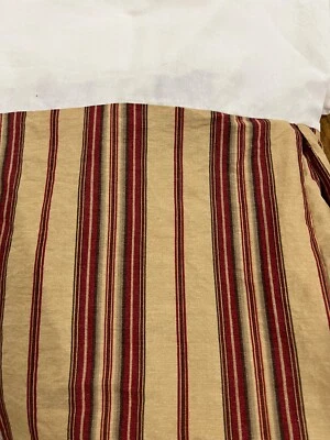 RALPH LAUREN Red Tan Beige STRIPE QUEEN BEDSKIRT 15" DROP - Image 1 of 4