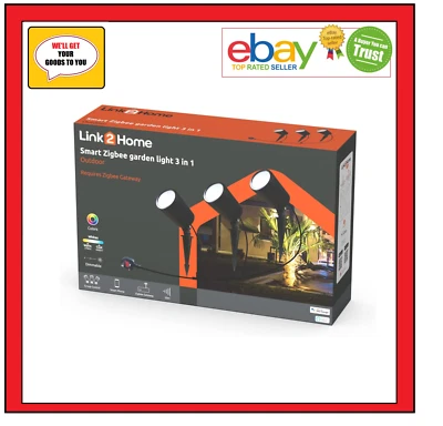 Link2Home Zigbee Smart Garden Light, Round Outdoor Smart Spotlights.