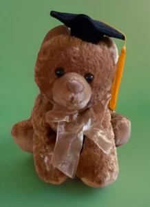 Vtg Jerry Elsner 7” Graduation Bear Cap Tassel Plush Stuffed Animal - Picture 1 of 10