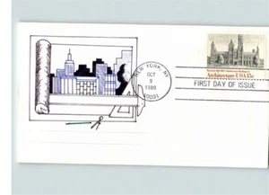 ARCHITECTURE Set of 4 Hand drawn First Day covers, 1980; Trinity Church, Smithso - Picture 1 of 4