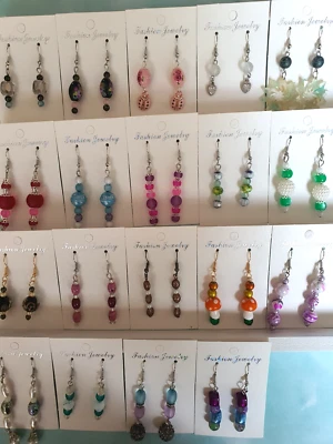 Hängeohrringe mit verschiedenen Perlen, Handarbeit, jedes Paar ein  Unikat - Bild 1 von 4