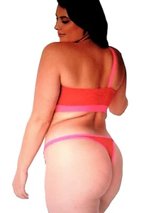 Cacique~New With Tags~Red Animal Lace Dipped Thong~Size 22-24W (2-2X) - Picture 1 of 7