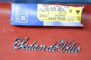 NOS 1985-1993 Cadillac SEDAN DEVILLE Script Emblem Badge Logo Trim GM 20440999 - Picture 1 of 10