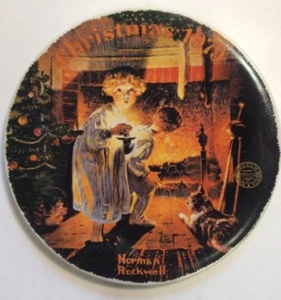 Norman Rockwell Somebody's Up There Knowles Sammlerstück 8,25" Teller 1979 Weihnachten - Bild 1 von 12