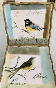 Susan Winget Set 2 Keramik Vogel Teller 8,5x 8,5" zertifiziert international A932 - Bild 1 von 8