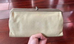 HOBO International Lauren Light Green Leather Double Kisslock Wallet Clutch - Picture 1 of 11