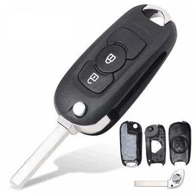 Flip Remote Key Shell Case pour Opel Vauxhall Astra K 2015 2016 2017 2 Bouton - Image 1 of 4
