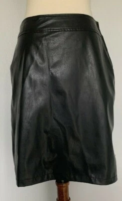 Женская юбка из искусственной кожи размер 5 подростков черный колена карандаш веганский - Изображение 1 из 4