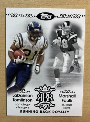 LaDainian Tomlinson, Marshall Faulk 2007 Topps Running Back Royalty Insert Card - Image 1 of 2