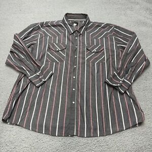 High Noon Shirt Mens 3XL Pearl Snap Western Cowboy Plaid Black Long Sleeve