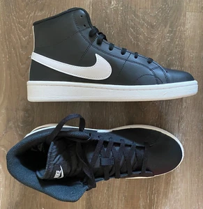 NIKE Court Royale 2 Mid High Top Sneakers~Black & White~ Men's Size 8.5~NEW~9179 - Picture 1 of 5