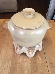 FRANKOMA 5W Covered Casserole w/ Warmer Stand WA1 Brown Beige 3 pieces - Picture 1 of 7