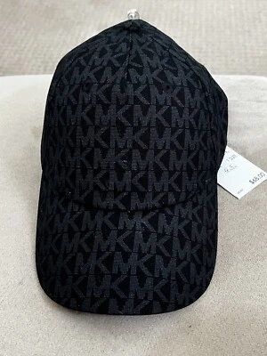 MICHAEL KORS Monogram MK Logo Baseball Cap Hat 538801C Black NWT - Image 1 of 4