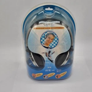 Coby CV-180 Black Neckband/Headband Digital Stereo Headphones - New Vintage - Picture 1 of 11
