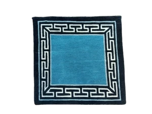 Blue Color 61 Cm x 63 Cm Handknotted Nepali Carpet-Galaicha for Home/Office/Yoga - Picture 1 of 3