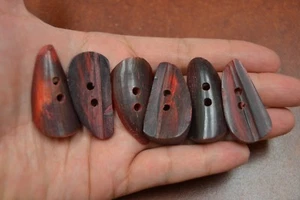 6 PCS BUFFALO HORN TOGGLE SEWING 2 HOLE BUTTONS CRAFT 1 1/2" #T-2300 - Picture 1 of 1
