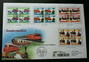 [SJ] Switzerland 150 Years Of Swiss Railway 1997 Train Locomotive Transport (FDC - Picture 1 of 5