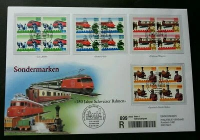 [SJ] Switzerland 150 Years Of Swiss Railway 1997 Train Locomotive Transport (FDC - Image 1 of 4