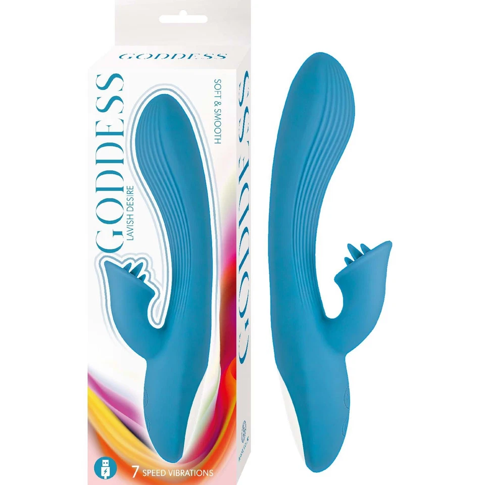 Goddess Lavish Desire Potente Lujosamente Suave Silicona Vibrador Azul, Nuevo Foto 1 de 4