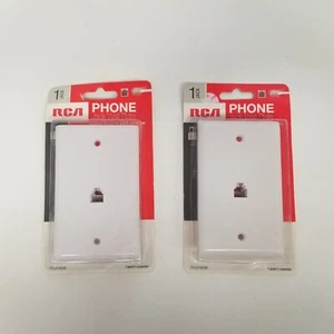 RCA Phone Jack Wall Plate TP247WHR Lot of 2, White, New - Picture 1 of 4