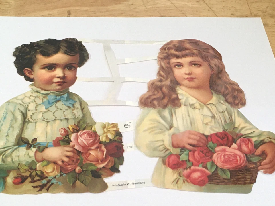 VINTYAGE ERNST FRIEHOF W. GERMANY TWO GIRL DIE CUTS 7087 SCRAPBOOKING - Image 1 of 1