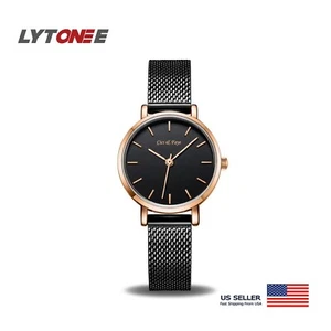 Cici & Faye Simple Analog Mesh Watches for Women Stainless Steel Band Gift Box - Picture 1 of 9