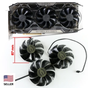 Full Set GPU Fans 87mm EVGA 2070 2080 2080 Ti FTW3 Ultra 20mm PLD09220S12H | ... - Afbeelding 1 van 5