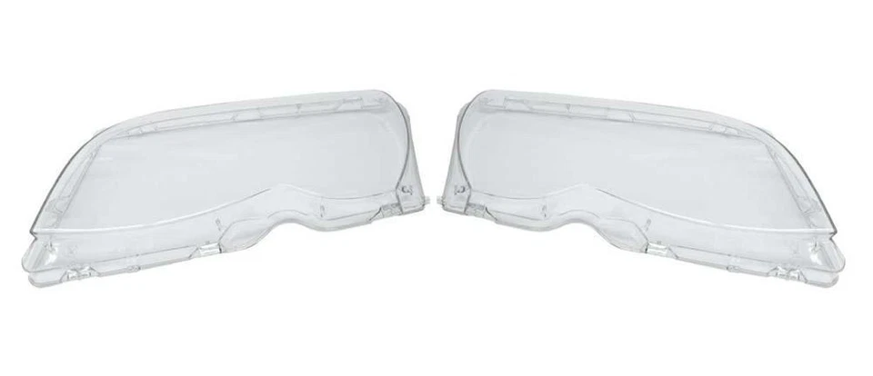 Magneti Marelli Pair Set of Left & Right Headlight Lens Plastic For BMW E46 - Image 1 of 1