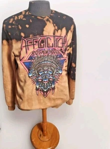 affliction live fast women's sweater pullover shirt top small tie-dye rhinestone - Picture 1 of 6