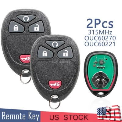 2 para 2007 2008 2009 2010 2011 2012 2013 GMC Sierra 1500 2500 mando a distancia llavero coche Foto 1 de 4