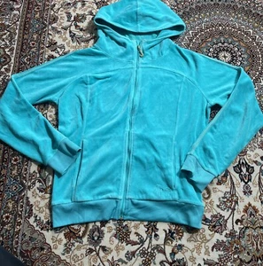 Juicy Couture Large Green Tracksuit Hoodie Jacket Nostalgia Charm Zipper Logo - Picture 1 of 15