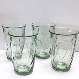 4 Vintage Noritake Sweet Swirl Light Green Highball Glasses - Picture 1 of 3