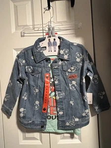 NWT Disney World Kids 2 Piece T-Shirt & Jean Jacket Boys Girls Size 6 - Picture 1 of 10