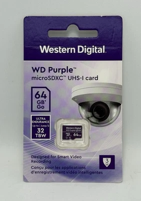 Western Digital Purple 64GB Surveillance MicroSDXC UHS-I Card - Image 1 of 3