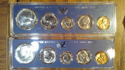 Lot of 4 1966 Special Mint Set SMS 5 Coins 40% Silver Kennedy Half Dollar (003) - Image 1 of 4