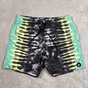 Volcom Board Shorts Mens Extra Large Gray Green Tie Dye Quick Dry Active Surf - Picture 1 of 10