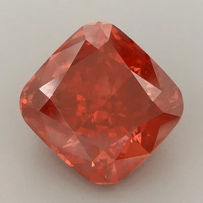 Cushion 7.50ct Fancy Vivid  Red VS2 CVD IGI Loose Lab Grown Diamond - Image 1 of 3