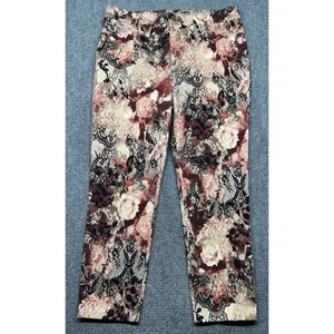Chicos Platinum Jeggings Womens 2.5 Regular Floral Print Stretch Pants - Picture 1 of 16