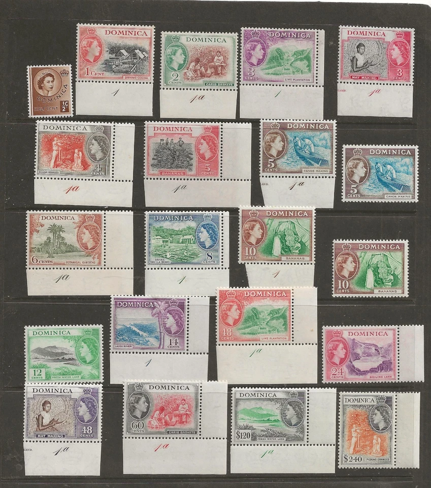 DOMINICA (4004) QE11 1954 SG140-58 PICTORIAL SET  21 (NO SG154)  FINE U/M/M - Image 1 of 1