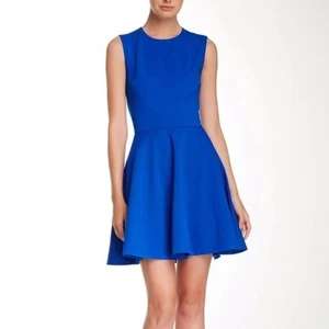 DIANE VON FURSTENBERG DVF Jeannie mini abito svasato e aderente blu $385 taglia 0 - Foto 1 di 7