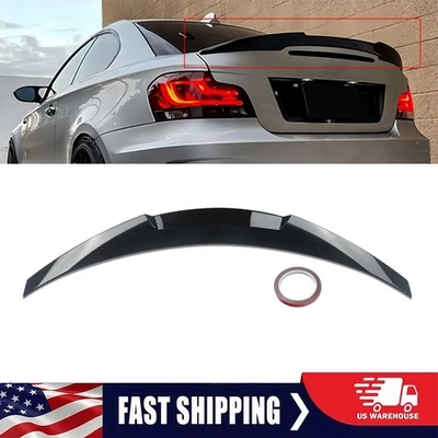 For BMW E82 1-Series Coupe 2007-2013 Glossy Black M4 Style Highkick Spoiler - Image 1 of 4