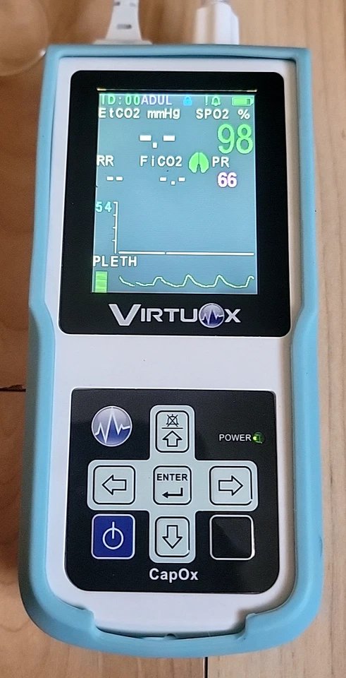 Virtuox CapOx VPOD Pulse Oximeter P/N 1300 Handheld Capnograph & Cover - READ - Изображение 1 из 4