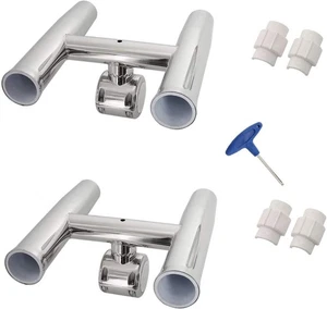 Confezione 2 Porta Canne da Pesca Barca 2 Tubi Acciaio Inox per 1"-1,26" Regolabile - Foto 1 di 8
