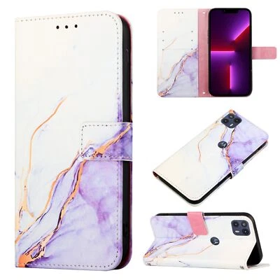 For Motorola E22 G52 G22 E22i Color Pattern PU Leather Wallet Case Phone Cover - Image 1 of 4