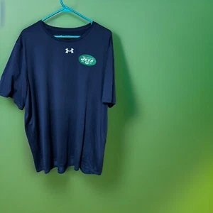 New York Jets Under Armor Navy Blue 2 XL Tee Shirt Short Sleeve - Picture 1 of 2