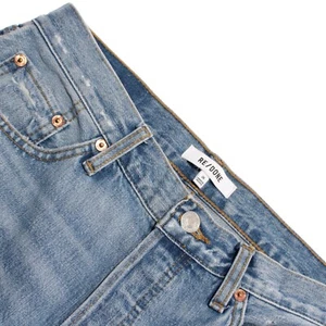Jeans denim Re/Done nuovi con etichette taglia 26 US larghi lunghi strappati e sbiaditi cotone blu - Foto 1 di 15