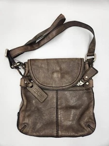 Vintage Fossil Crossbody Purse Brown Gray Natural Distressed - Picture 1 of 20