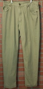 Cabelas Casuals Pants Men's 34x34 Khaki Casual Slacks Flat Front 5 Pocket EUC - Picture 1 of 11