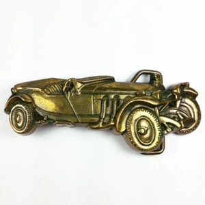 Vtg Mercedes Benz SSK Cabriolet Roadster Car Solid Brass Belt Buckle - Picture 1 of 4