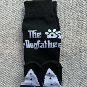 The Dogfather Godfather Dog & Human Matching Socks NWT Black One Size Pet Gift